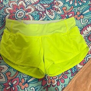 Lululemon Athletica Yellow Athletic Shorts Lightweight Moisture-Wicking